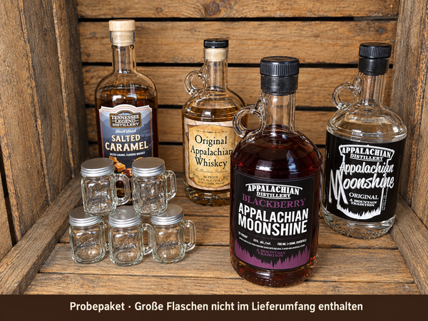 Moonshine & Whiskey Probierpaket – 4 × 40 ml – From History to Present Flight