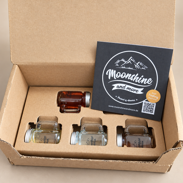 Moonshine & Whiskey Probierpaket – 4 × 40 ml – From History to Present Flight